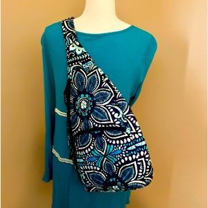 Vera Bradley Blue Island Medallion Sling Backpack